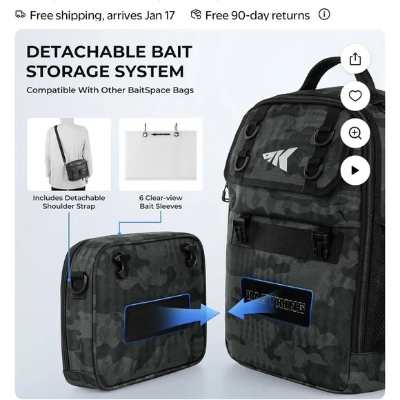 Black and Orange Camo Backpack - Picture 5 of 7